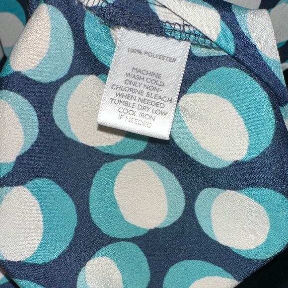 LOFT Teal, Cream and Navy Blue 3/4 Sleeve Blouse Top Size Medium - Picture 13 of 13